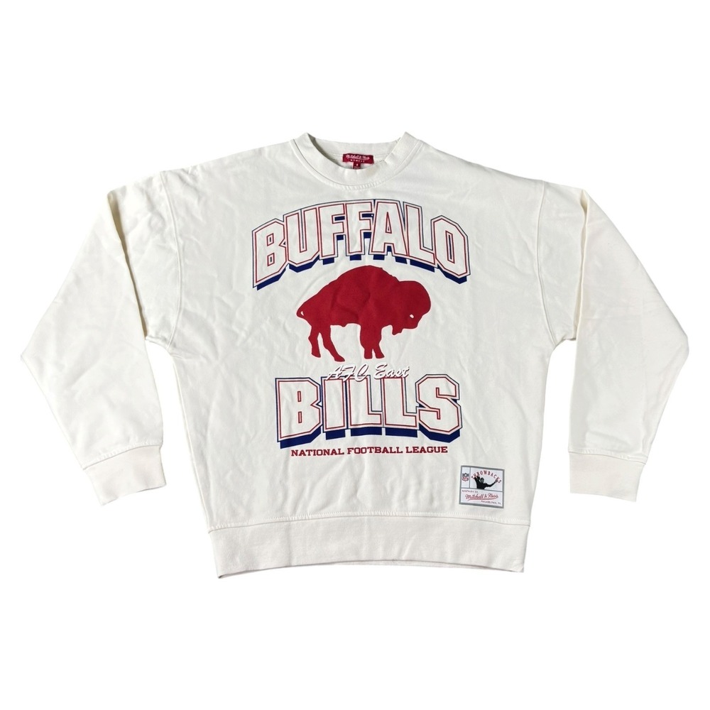 Mitchell & Ness Buffalo Bills NFL Tonal Arch Crewneck Sweatshirt Cream Women S